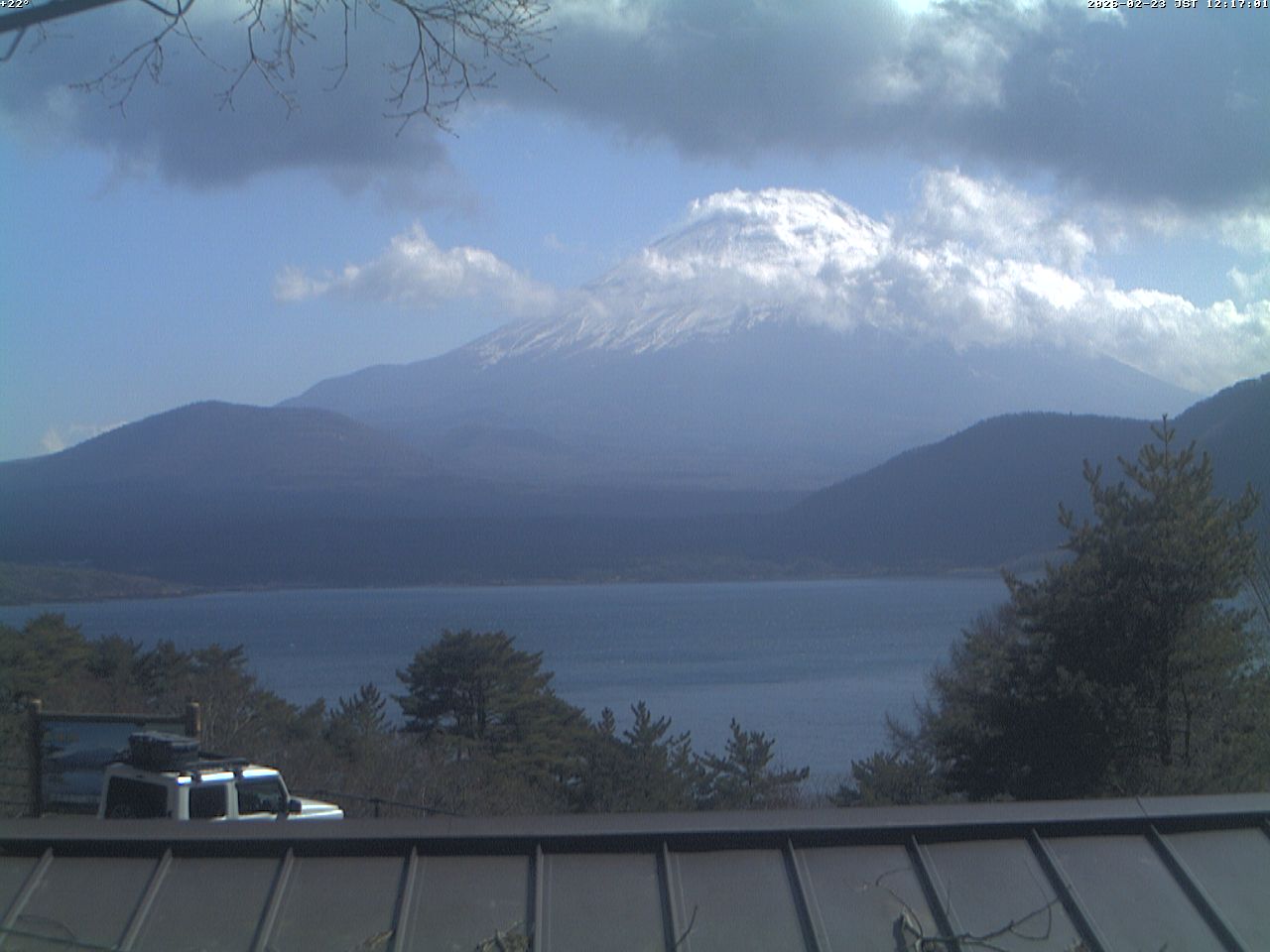 富士山ライブカメラ-本栖湖千円札