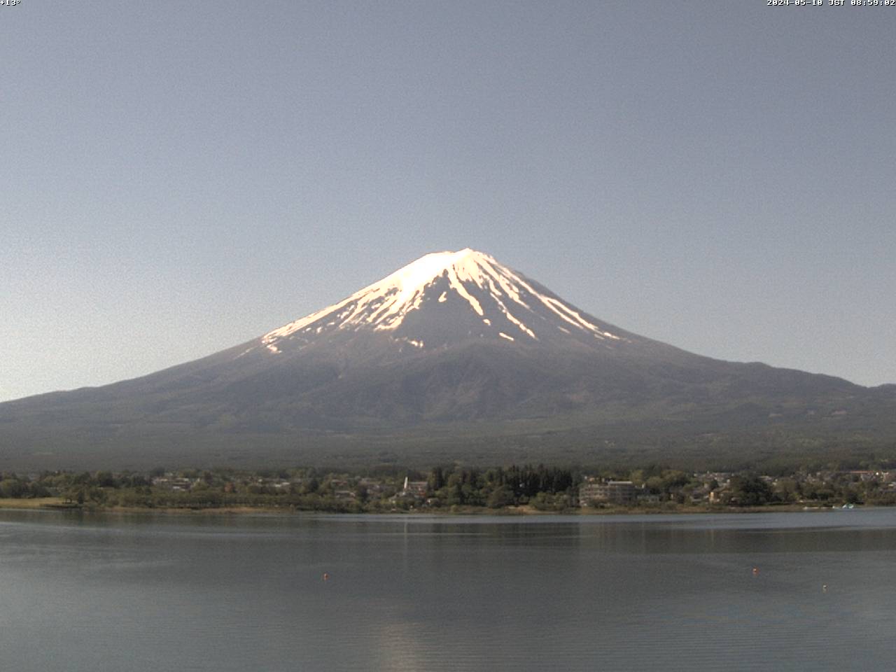 富士山ライブカメラ-河口湖北岸望遠