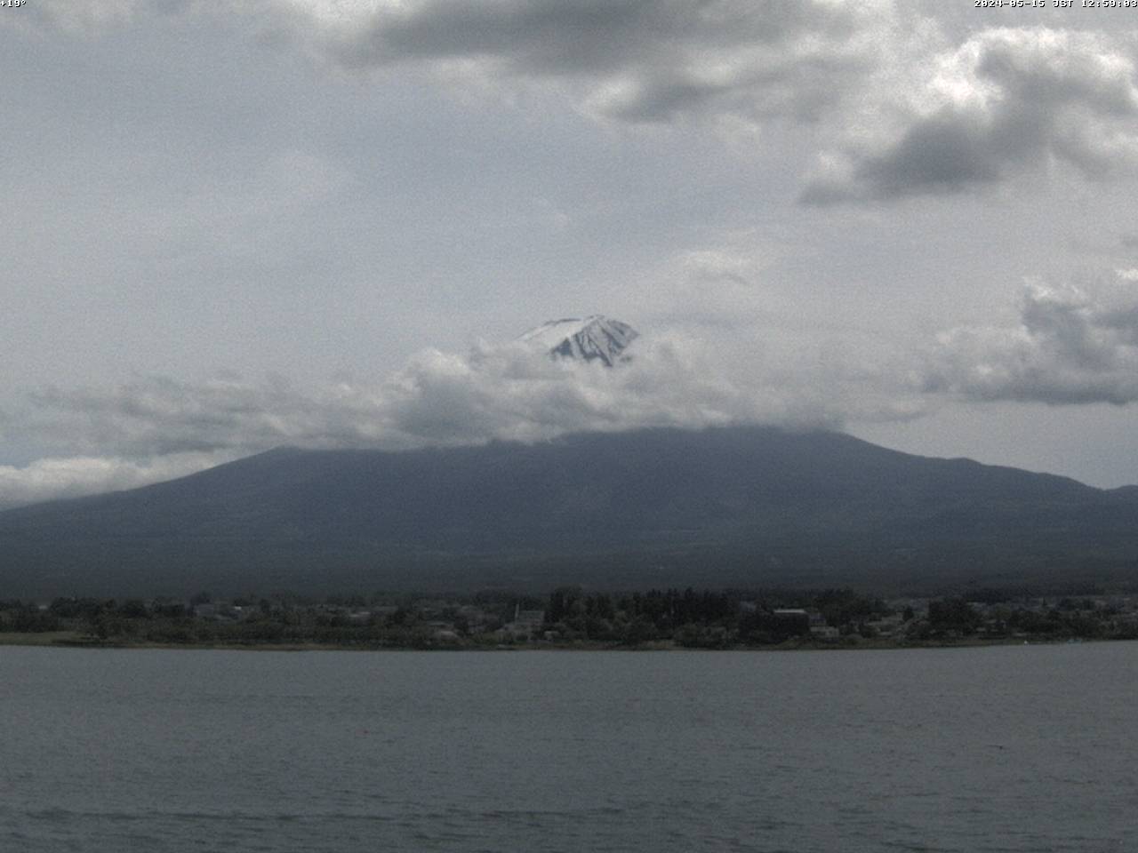富士山ライブカメラ-河口湖北岸望遠