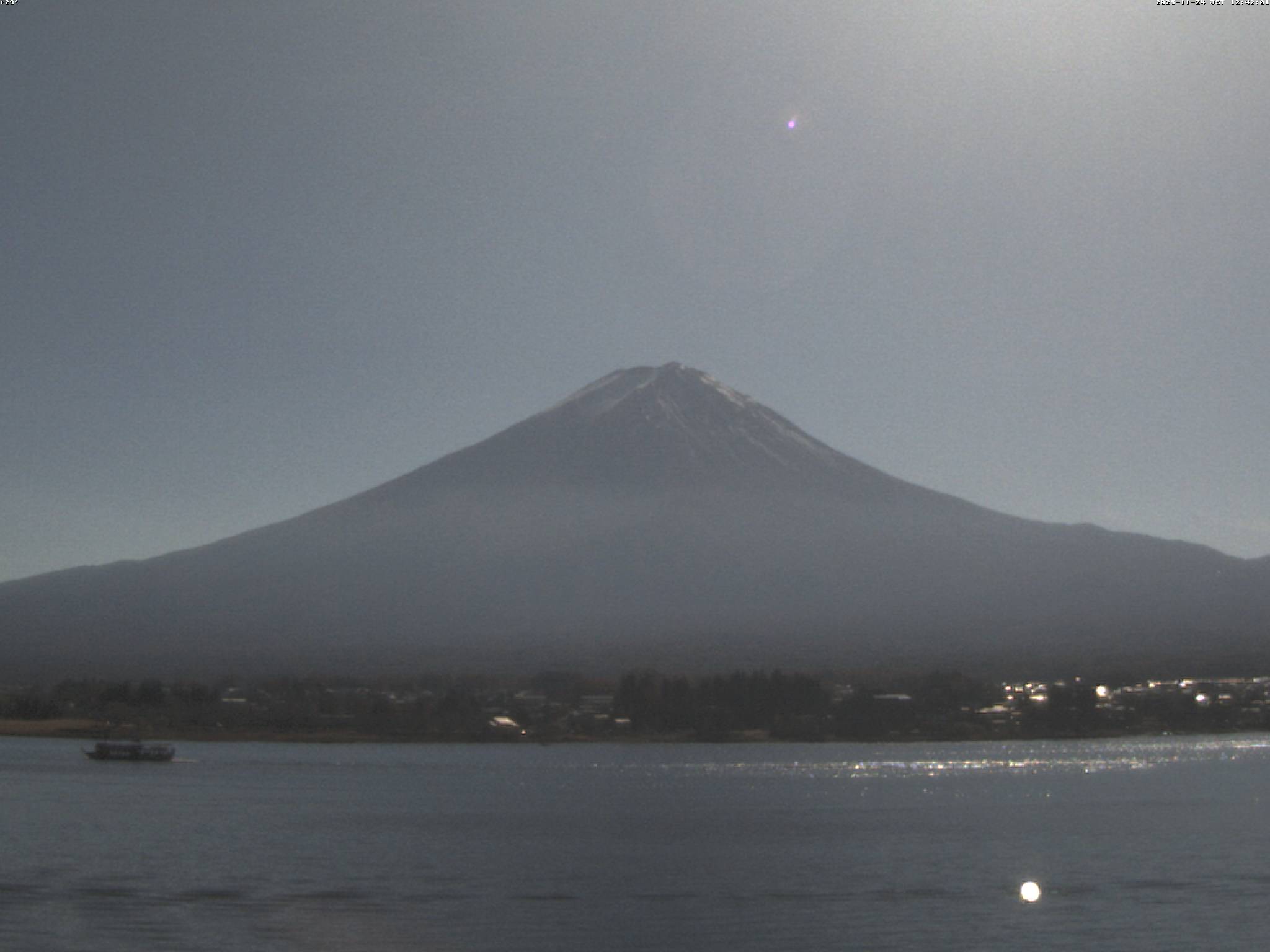 富士山ライブカメラ-河口湖北岸望遠