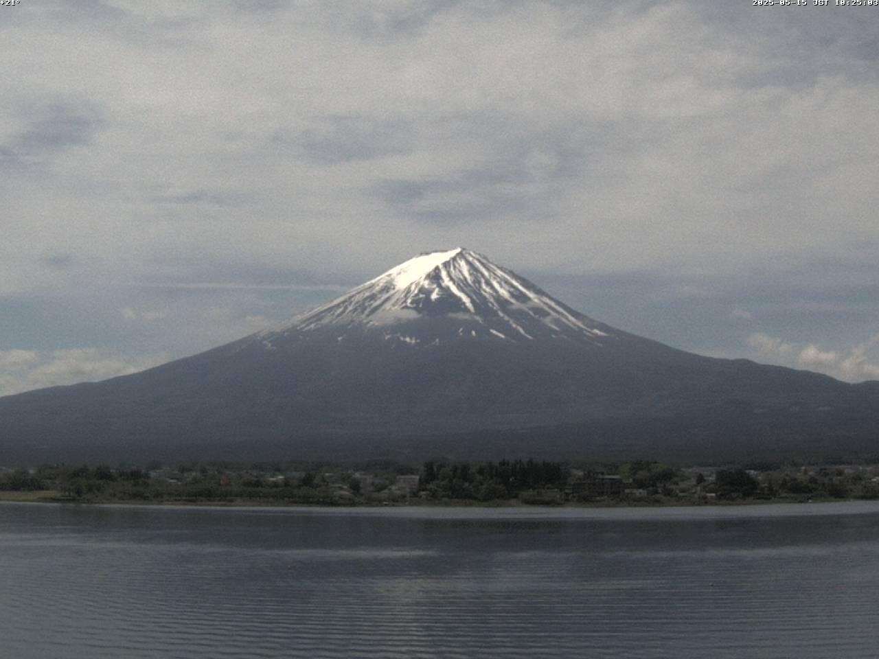 富士山ライブカメラ-河口湖北岸望遠